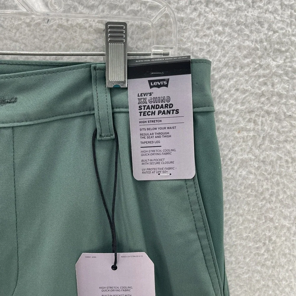 Levis Pants Mens 34x30 Green XX Chino Tech Standard Taper Performance Gorpcore